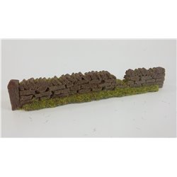 Roadside damaged dry stone walling - dark brown 