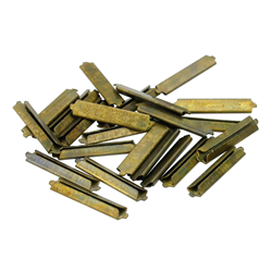 Bag of 25 Elite fishplates. Chemically darkened Nickel silve