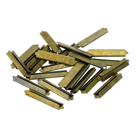 Bag of 25 Elite fishplates. Chemically darkened Nickel silve