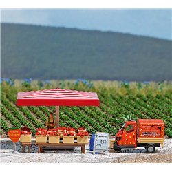 Scene in a box Strawberry seller