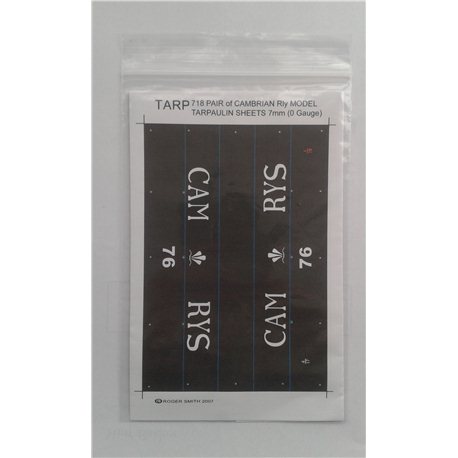 Pre-Group Wagon Tarpaulin Sheets –Cambrian Rlys - pack of 2