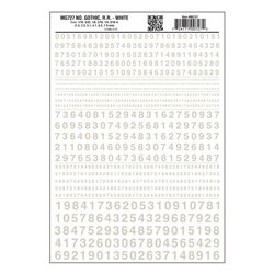 Numbers Gothic RR White - Dry Transfer Decals