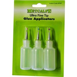 Set of 3 Ultra Fine Metcalfe Glue Applicator Bottles