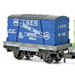 Conflat Wagon With Container Furniture Removals LNER