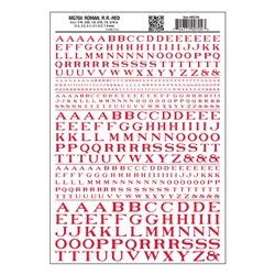 Letters Dry Transfer Sheet - Roman RR Red Dt