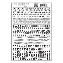 Letters Dry Transfer Sheet - 45° USA Gothic Black Dt