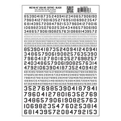 Letters Dry Transfer Sheet - 45& x80 USA Gothic Numbers Black Dt
