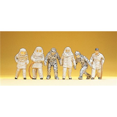 Firemen In Silver Protective Suits