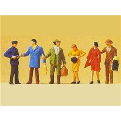 Ticket Collector and Passengers At The Gate