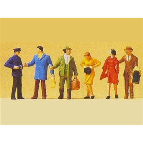 Ticket Collector and Passengers At The Gate