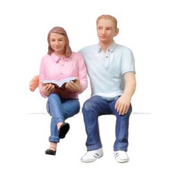Sitting Young man and woman