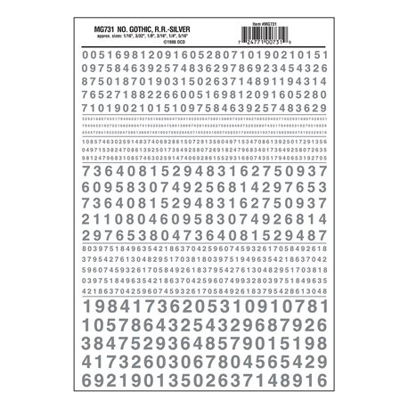 Numbers Gothic RR Silver Dt