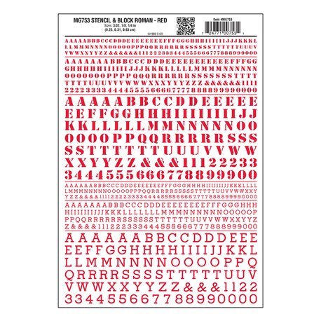 Stencil & Block Roman Red