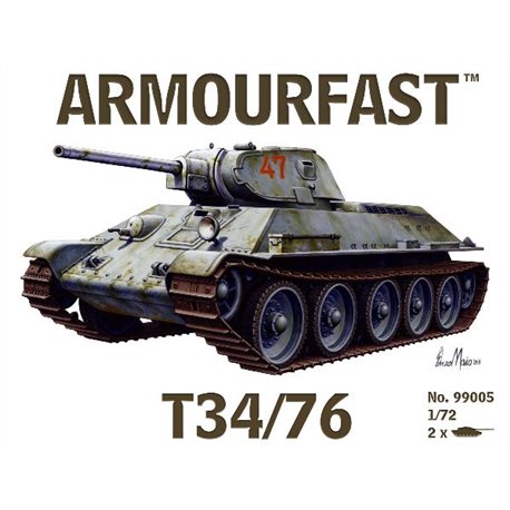 Russian T-34/76 (x2) 1/72 Tank plastic kit (RU)