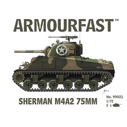 M4A2 Sherman 75mm (x2) 1/72 Tank plastic kit (US)