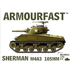 M4A3 Sherman 105mm Tank (x2) 1/72 plastic kit (US)