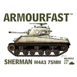 M4A3 Sherman 75mm Tank (x2) 1/72 plastic kit (US)