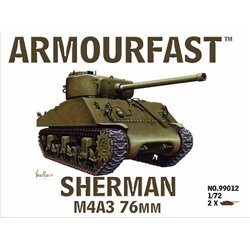 M4A3 Sherman 76mm (x2) 1/72 Tank plastic kit (US)