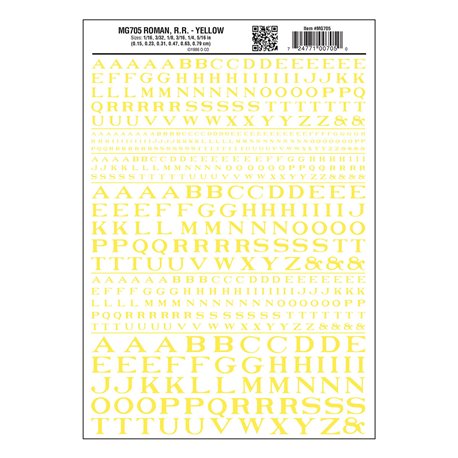 Roman RR Yellow Dry transfer