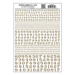 Numbers Roman RR Gold Dry transfer