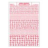 Numbers Roman RR Red Dry transfer