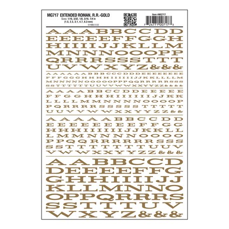 Extended Roman RR Gold Dry transfer