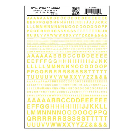 Gothic RR Yellow Dry transfer