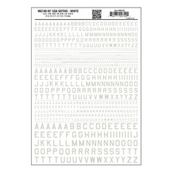 45 USA Gothic White Dry transfer