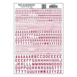 45 USA Gothic Red Dry transfer