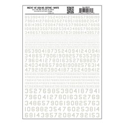 45 USA Gothic Numbers White Dry transfer