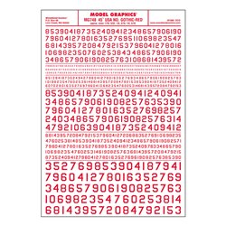 45 USA Gothic Numbers Red Dry transfer