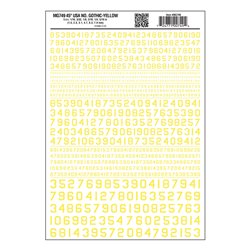 45 USA Gothic Numbers Yel Dry transfer