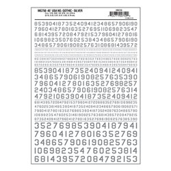 45 USA Gothic Numbers Silver Dry transfer