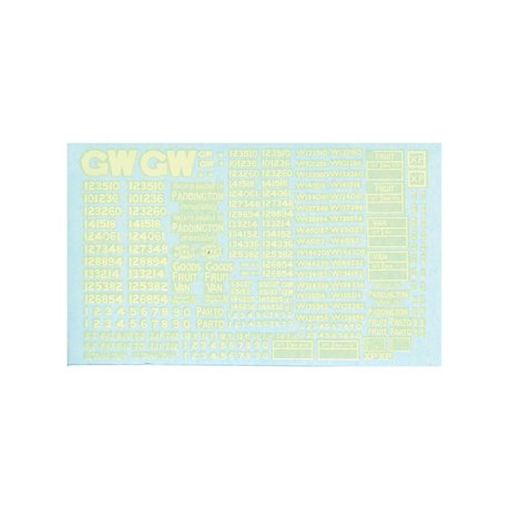 Transfers for GWR Wagons