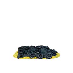 Silage heap covered with sheets & tyres