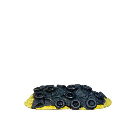Silage heap covered with sheets & tyres