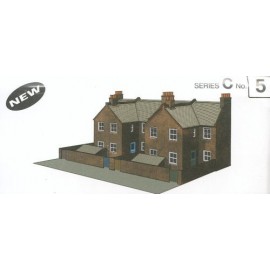 Four Red Brick Terraced Backs H: 113mm - Card Kit