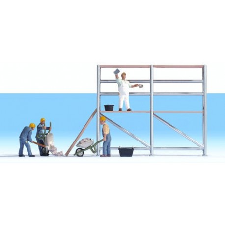 Bricklayers with Scaffold