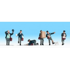 N Scale (1/148 - 1/160) Postmen(6) Six Men by Noch