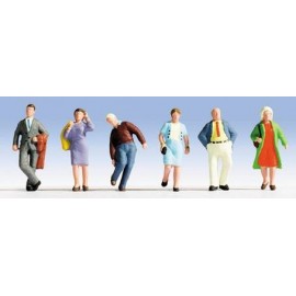 N Scale (1/148 - 1/160) Travellers(6) Three Men Three Women by Noch