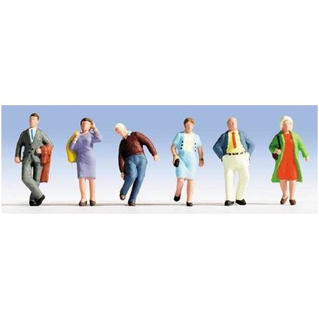 N Scale (1/148 - 1/160) Travellers(6) Three Men Three Women by Noch