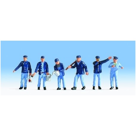 N Scale (1/148 - 1/160) Locomotive & Shunter Drivers(6) Six Men by Noch