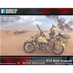 German Motorcycle R75 with Sidecar - DAK - 1:56 scale (28mm) Wargame Plastic Kit