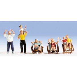N Gauge (1/148 - 1/160) Family Trip(7) Four Men One Woman Two Children by Noch