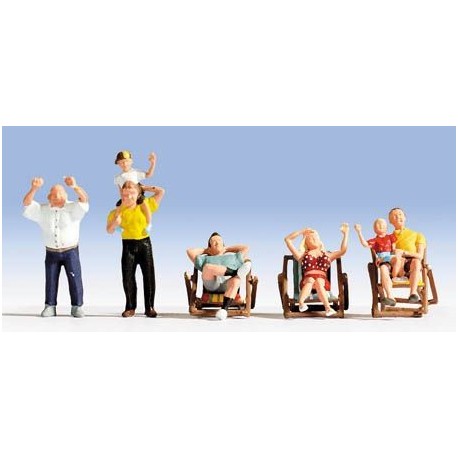 N Gauge (1/148 - 1/160) Family Trip(7) Four Men One Woman Two Children by Noch