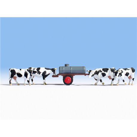 Cows at Water Trough Scene