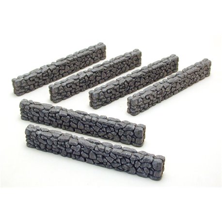 Round Stone wall 6" straight (6 pcs per blister)