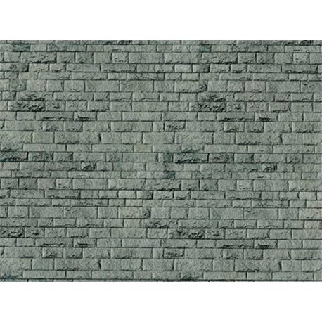 HO Weathered granite stone wall embossed card