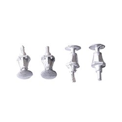 Wagon Buffers RCH white metal x4