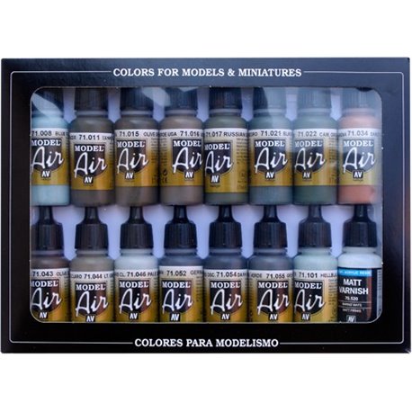 Model Air Set - RLM Complete Set (15 x RLM + Matt Varnish)